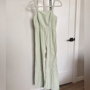 Green Gingham Women's Jumpsuit
